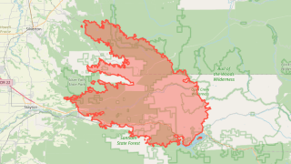 A graphic of the 295-square-mile area covered by the Beachie Creek Fire as of Sunday, Sept. 13.