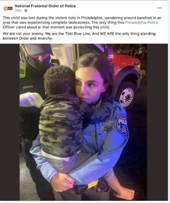 A now-deleted Facebook post from the national Fraternal Order of Police is said to have mischaracterized how officers found the child pictured here.