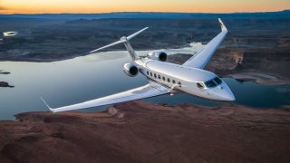 A Gulfstream G650 in flight
