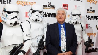 In this June 16, 2014, file photo, Dave Prowse aka Darth Vader attends the Metal Hammer Golden Gods awards at Indigo2 at O2 Arena in London, England.