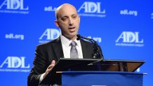 The next National Director of the Anti-Defamation League, Jonathan A. Greenblatt, speaks onstage at the morning session of the ADL Annual Meeting on November 6, 2014 in Los Angeles, California.