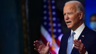 President-elect Joe Biden introduces key foreign policy and national security nominees and appointments at the Queen Theatre on November 24, 2020 in Wilmington, Delaware.