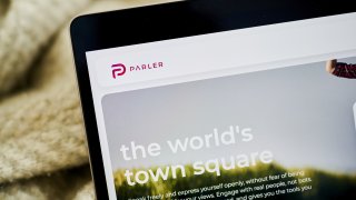 The Parler website home screen on a laptop computer