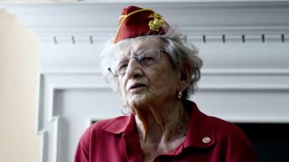 Dorothy Schmidt Cole, above, was the oldest living Marine before she died at age 107.