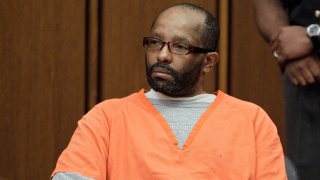 In this Sept. 12, 2011 file photo, Anthony Sowell sits in court in Cleveland during a pre-trial hearing. Sowell died in prison on Feb. 8, 2021.