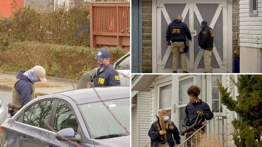 FBI agents searching a home in Atlantic City, New Jersey