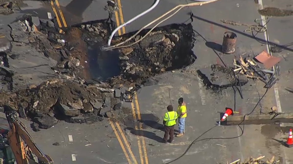 Here Is What a 48Inch Water Main Pipe Looks Like After It Explodes