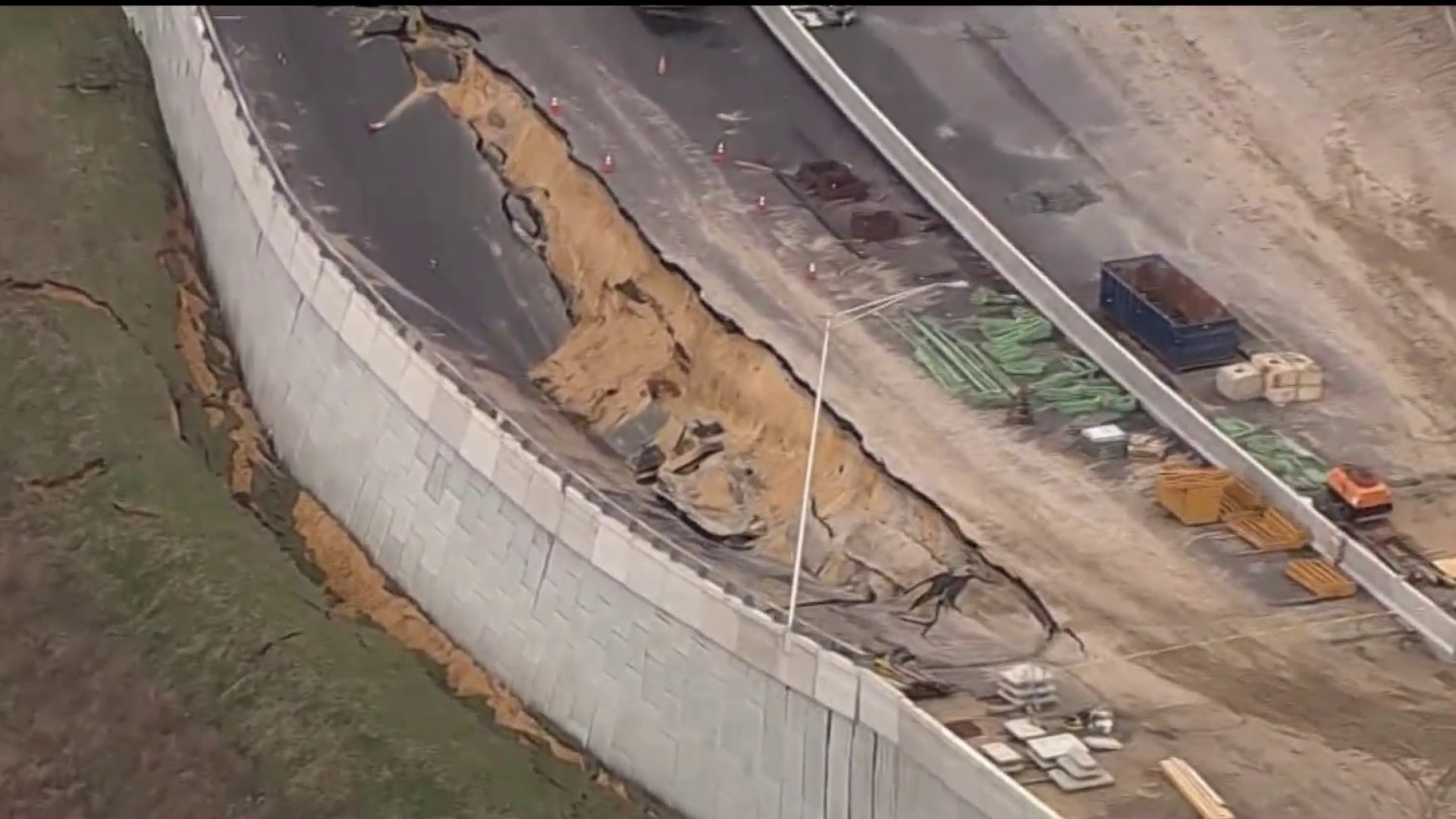 Collapsed Retaining Wall On I 295 Causing Traffic Delays Nbc10 Philadelphia