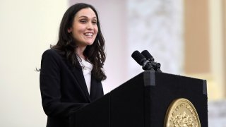 Rachel Wainer Apter, who was nominated by Gov. Phil Murphy to be an associate justice of the state Supreme Court, speaks in the Ruth Bader Ginsburg Hall, at Rutgers University-Newark, Monday, March 15, 2021.