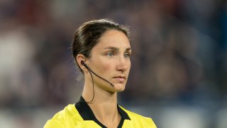 Kathryn Nesbitt, assistant referee, during a game between Toronto FC and New England Revolution