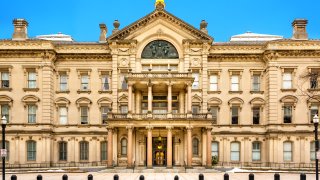 New Jersey State House on a sunny morning.