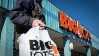 A customer exits a Big Lots store in Clifton, New Jersey.