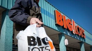 A customer exits a Big Lots store in Clifton, New Jersey.