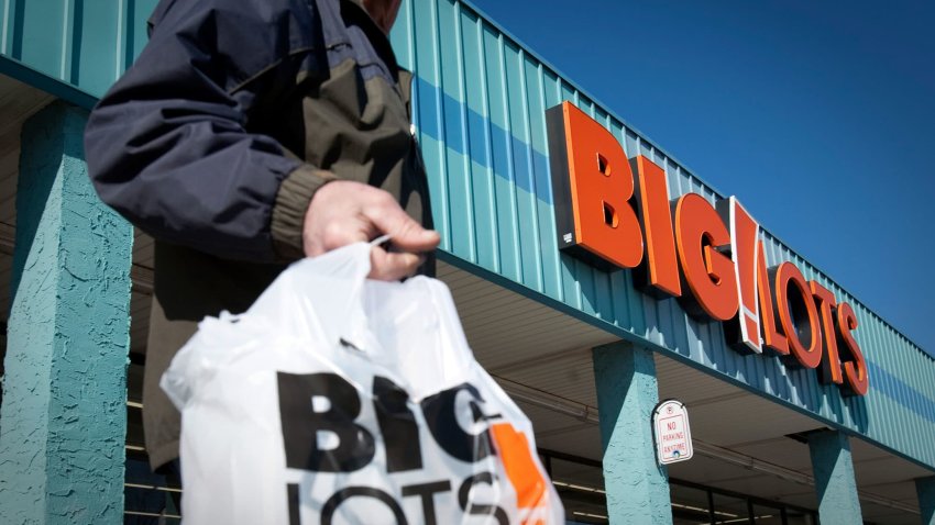 A customer exits a Big Lots store in Clifton, New Jersey.
