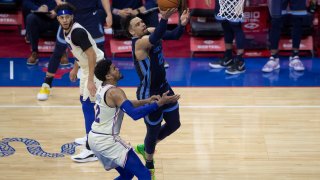Dillon Brooks #24 of the Memphis Grizzlies shoots the ball against Tobias Harris #12 of the Philadelphia 76ers in the third quarter at the Wells Fargo Center on April 4, 2021 in Philadelphia, Pennsylvania.