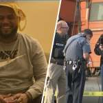 Left: Ramon Ramirez smiles at the camera. Right: Police officers surround Ramirez's truck after he was shot to death at an Upper Macungie Township Wawa.