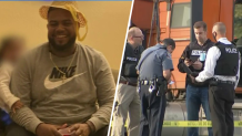 Left: Ramon Ramirez smiles at the camera. Right: Police officers surround Ramirez's truck after he was shot to death at an Upper Macungie Township Wawa.