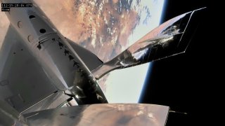 VSS Unity floats in microgravity at the edge of space during its third spaceflight on May 22, 2021.