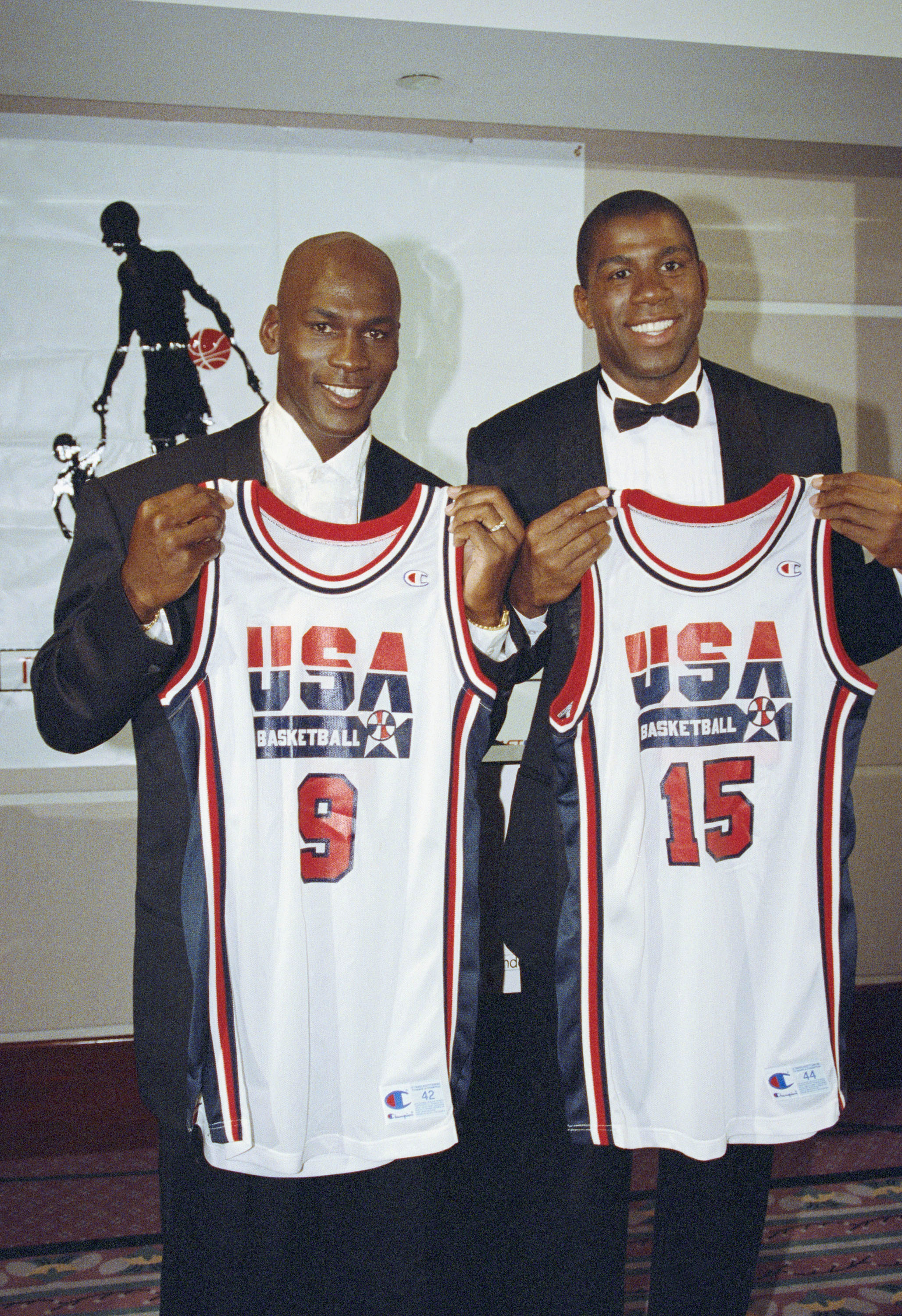 United States Basketball Team Earvin Magic Johnson 15 Nike Mens Jersey L New