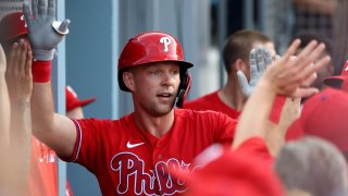 The Phillies will wear their red jerseys for Wednesday's game at