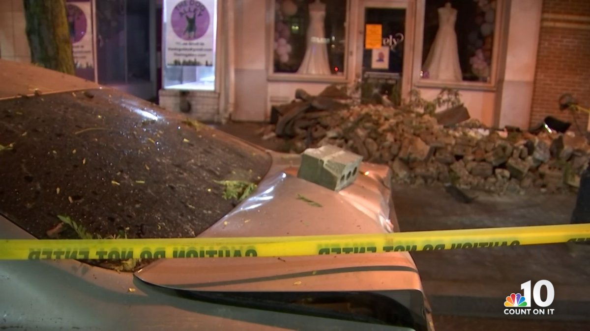Building Façade Collapses, Crushing Car – NBC10 Philadelphia