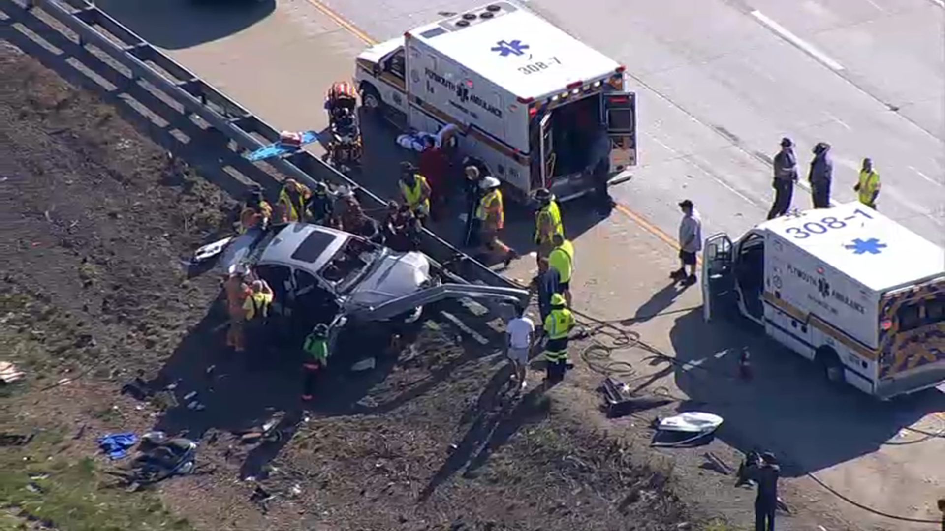 Driver Hurt After Crashing Through Guardrail On I-476 In Plymouth ...