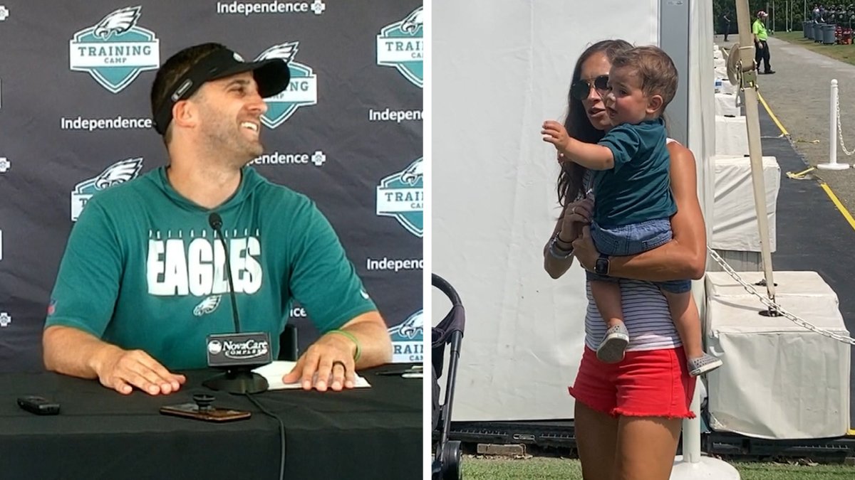 Watch Eagles’ Nick Sirianni Share Adorable Training Camp Moment With