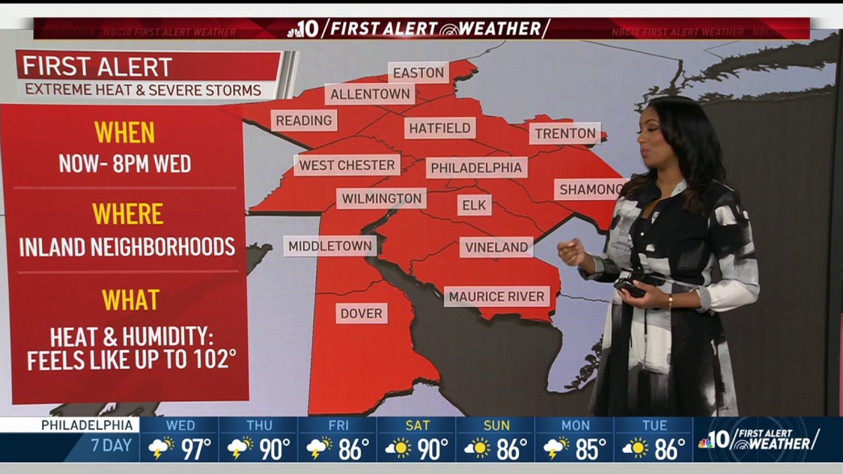 Nbc10 First Alert Weather Storms Move Through Region As Extreme Heat And Humidity Continue 1374