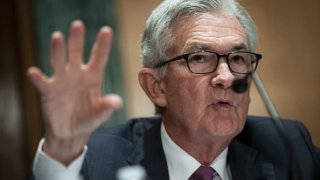 Jerome Powell, chairman of the U.S. Federal Reserve, speaks during a Senate Banking Committee hearing in Washington, D.C., U.S., on Thursday, July 15, 2021.