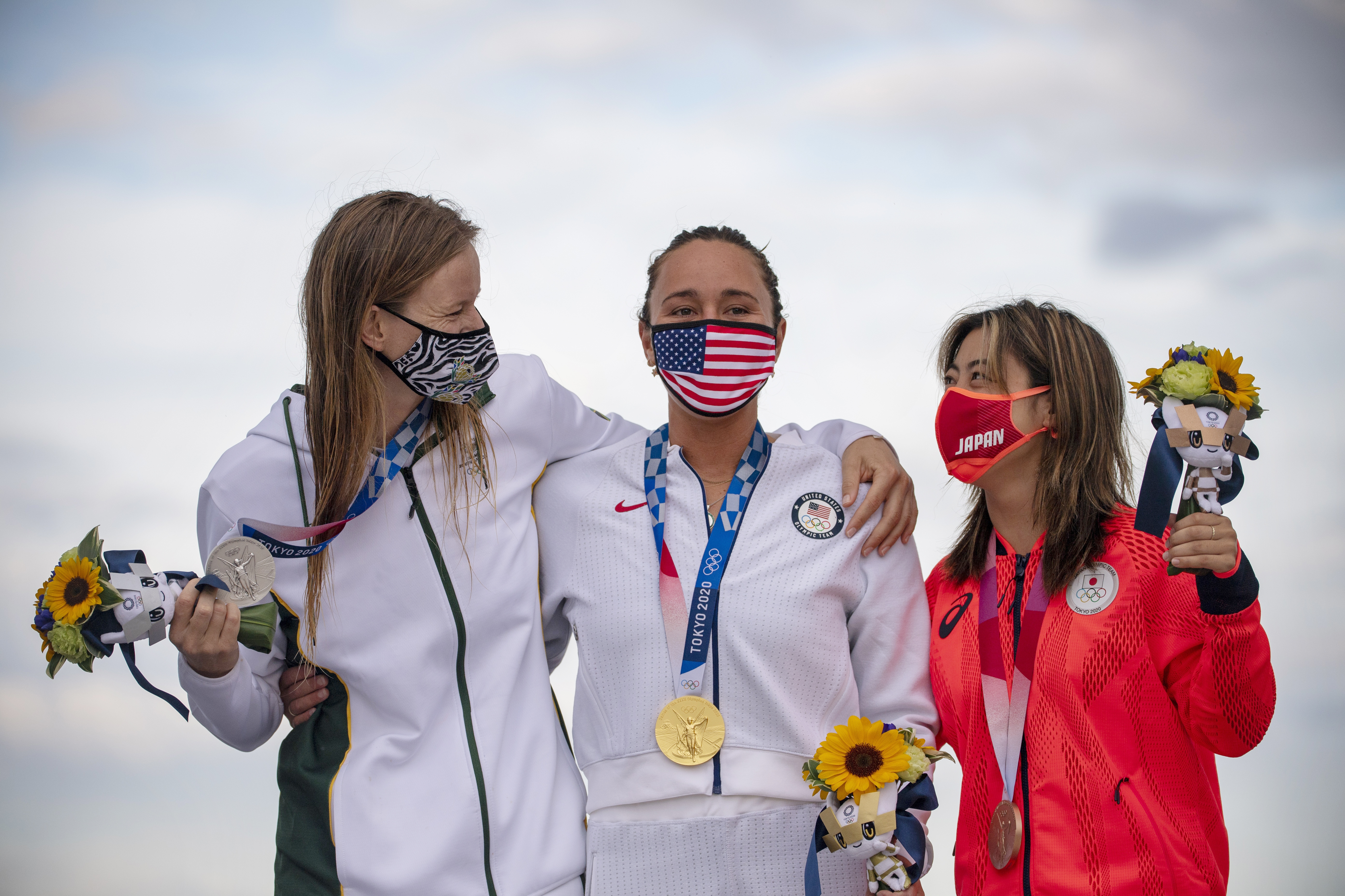 Carissa Moore with other medalists