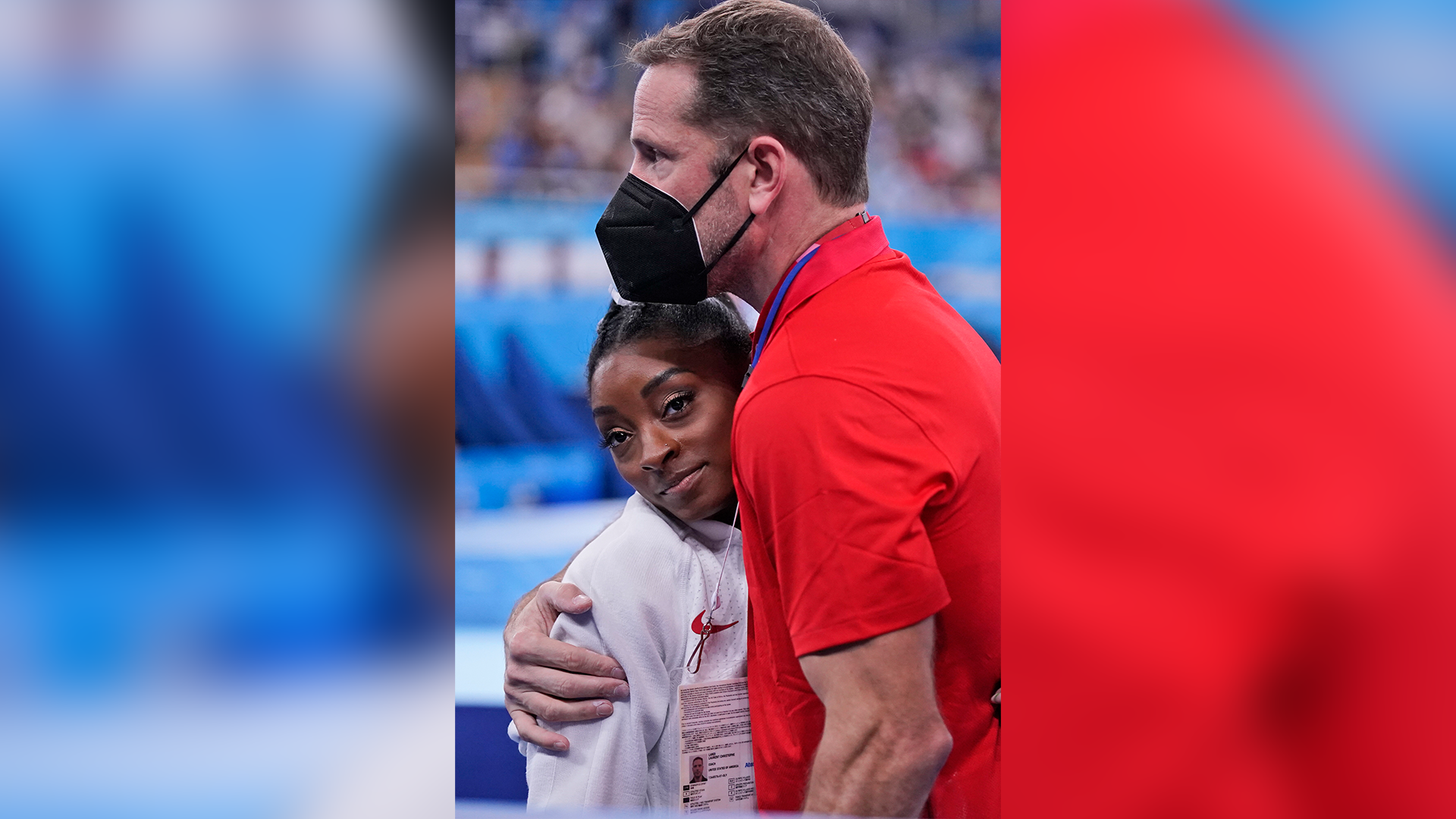 Simone Biles and Coach Laurent Landi