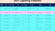 Data from the National Lightning Safety Council.