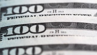 Closeup on $100 bills