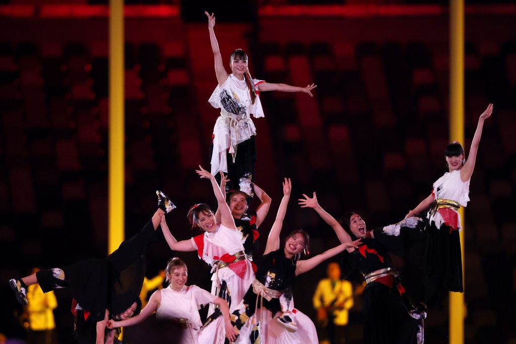 Entertainers perform during the Closing Ceremony of the Tokyo 2020 Olympic Games at Olympic Stadium on Augu. 8, 2021 in Tokyo, Japan.