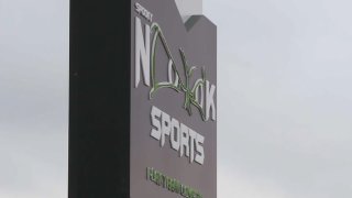 Spooky Nook Sports sign