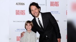 Actors Matthew Mindler and Paul Rudd attend The Cinema Society & Altoids screening of The Weinstein Company's "Our Idiot Brother" at 1 MiMA Tower on August 22, 2011 in New York City.