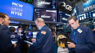 Traders on the floor of the New York Stock Exchange, June 25, 2021.