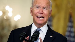 U.S. President Joe Biden delivers remarks on the worsening crisis in Afghanistan from the East Room of the White House August 16, 2021 in Washington, DC.