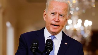 U.S. President Joe Biden delivers remarks on Afghanistan during a speech in the State Dining Room at the White House in Washington, August 31, 2021.