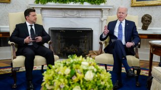President Joe Biden meets with Ukrainian President Volodymyr Zelenskyy in the Oval Office of the White House, Wednesday, Sept. 1, 2021, in Washington.