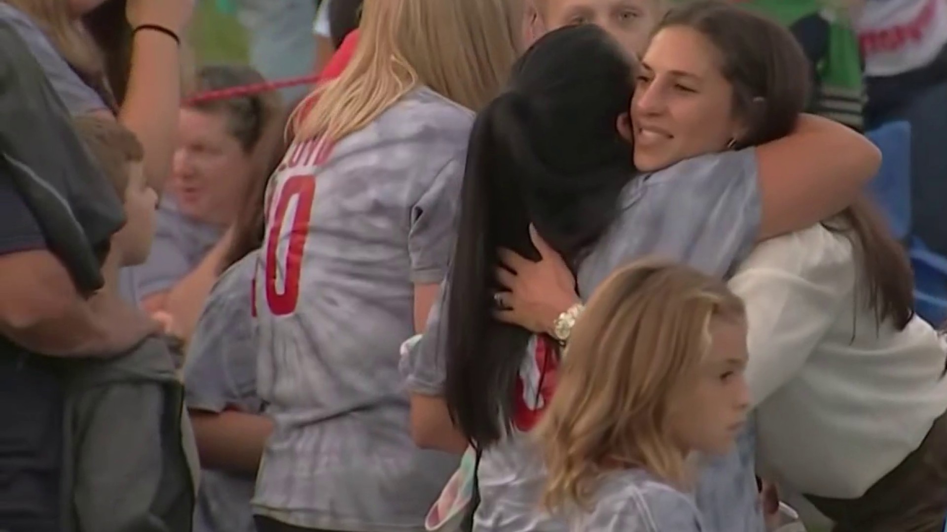Carli Lloyd gets a soccer celebration from Delran, South Jersey