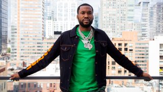 Meek Mill poses for a portrait at the Roc Nation offices in New York