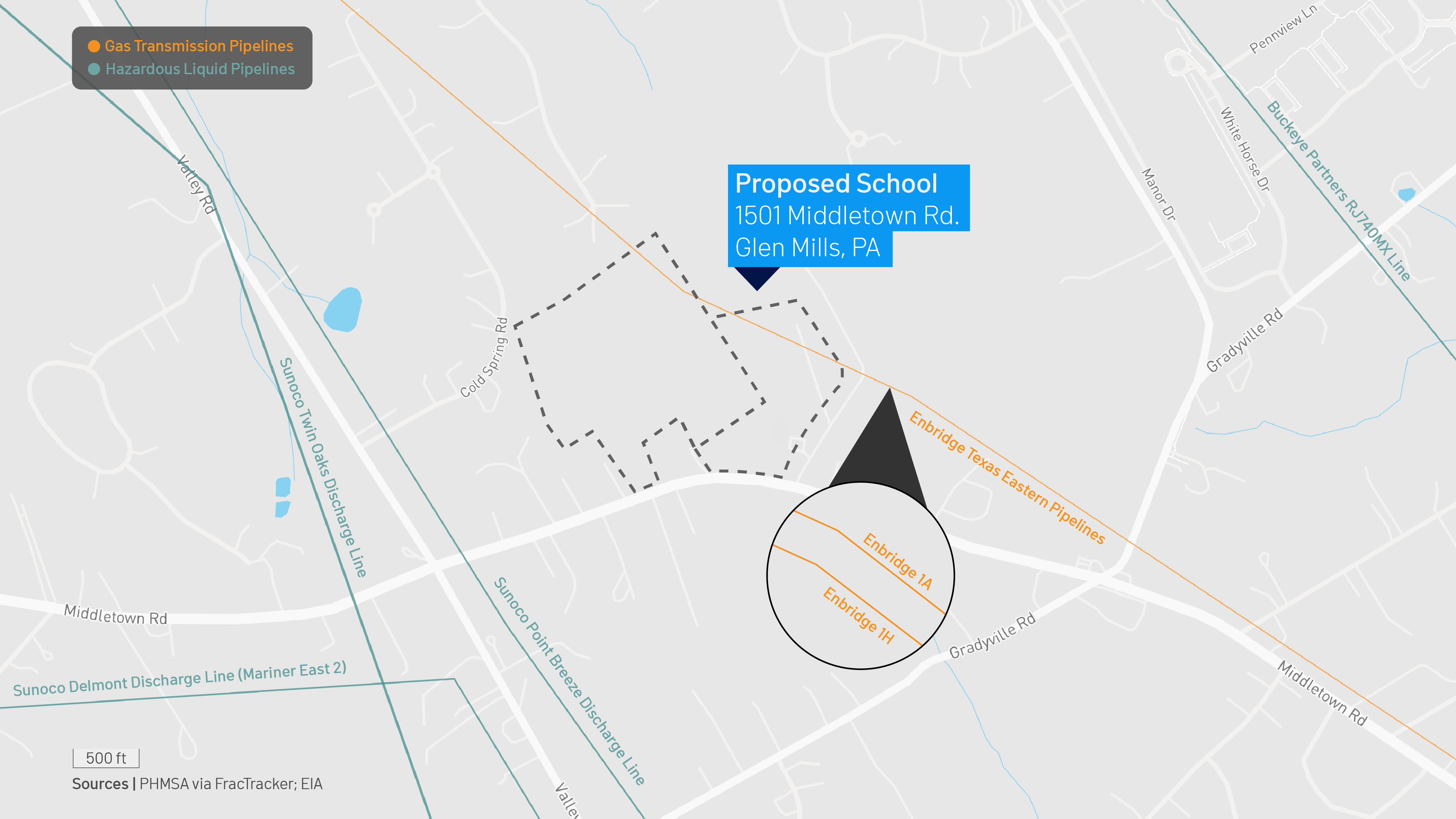 The proposed school location in the Rose Tree Media School District in Delaware County