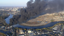 A junk yard fire in Southwest Philadelphia