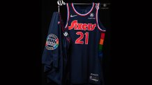 Philadelphia 76ers 2021-22 City Edition uniform top and bottom