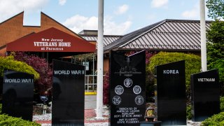 Paramus Veterans Home and memorials out front