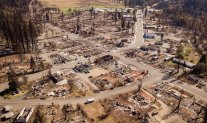 The decimated remains of Greenville, California, Sept. 24, 2021, seen after the Dixie fire burned almost 1 million acres, 5 counties and more than 1,000 homes.