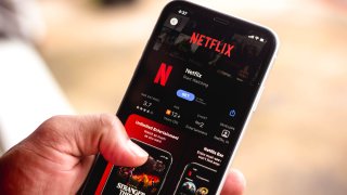 In this photo illustration the Netflix logo in the App Store seen displayed on a smartphone screen.