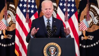 President Joe Biden delivers remarks about the Build Back Better legislation’s new rules around prescription drug prices in the East Room of the White House on December 06, 2021 in Washington, DC.