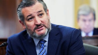 Sen. Ted Cruz, R-Texas, questions U.S. Capitol Police Chief J. Thomas Manger during the Senate Rules and Administration Committee hearing on “Oversight of the U.S. Capitol Police Following the January 6th Attack on the Capitol, Part III”, in Washington, January 5, 2022.